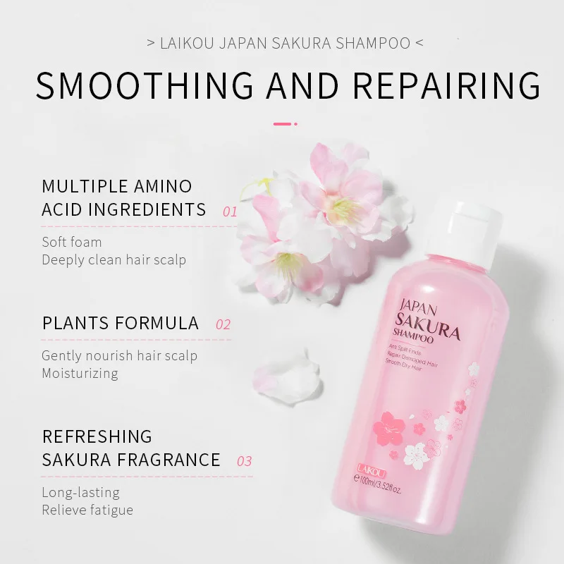 LAIKOU Japan Sakura  Shampoo R - Hair Care Korean Products ulasan dan harga