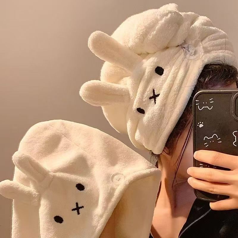 Cute Rabbit Ear Hat Miffy Dry  - Hair Care Japan Products ulasan dan harga