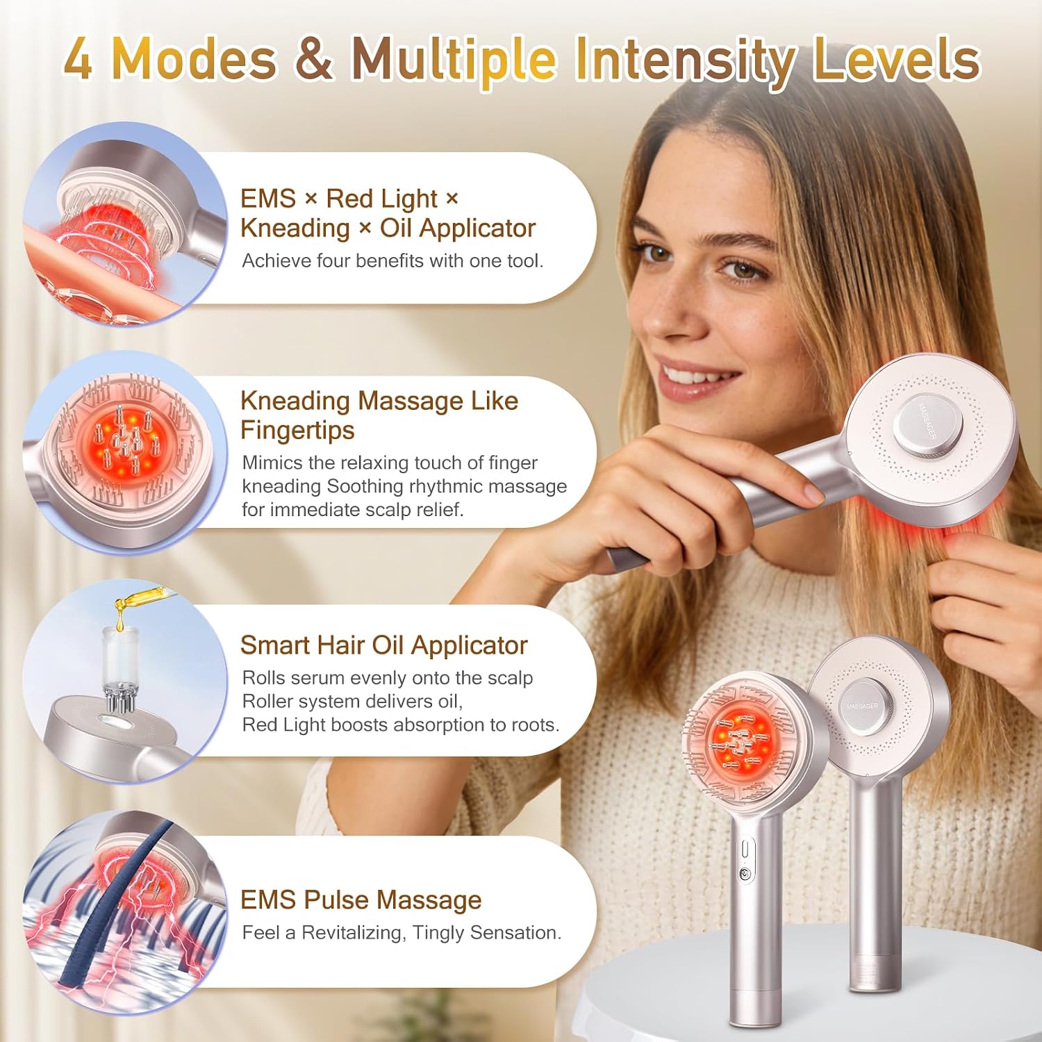 Red Light Scalp Massager Comb  - Hair Care Essential Oil ulasan dan harga