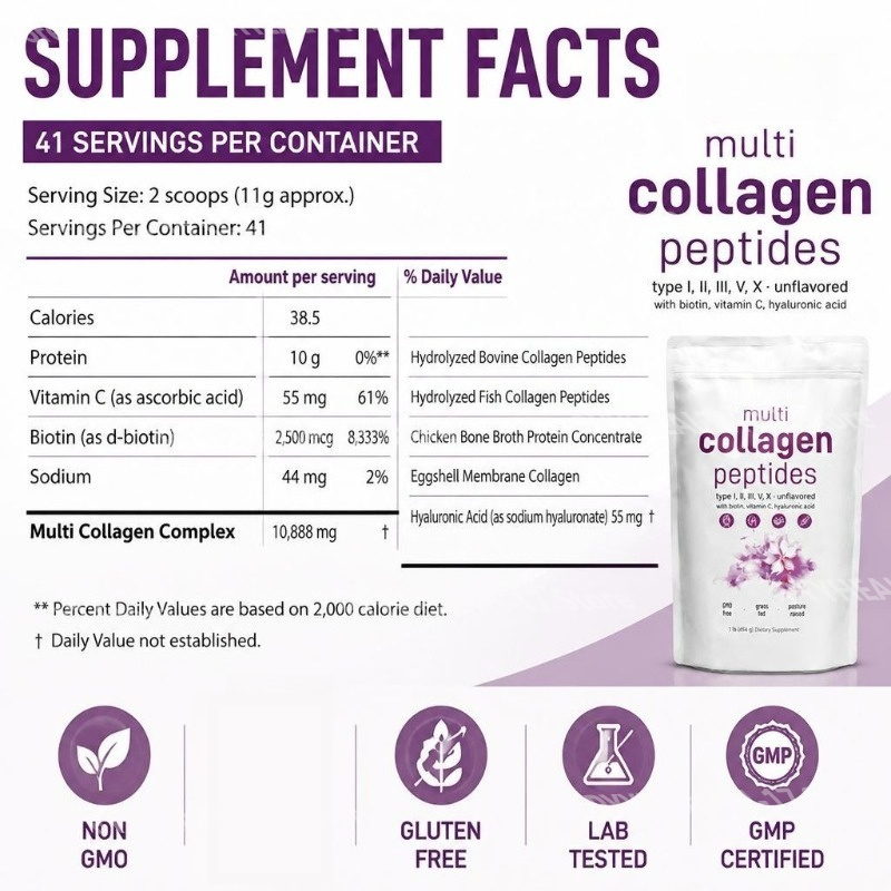 Multi Collagen Peptides Powder - Hair Care Vitamin ulasan dan harga