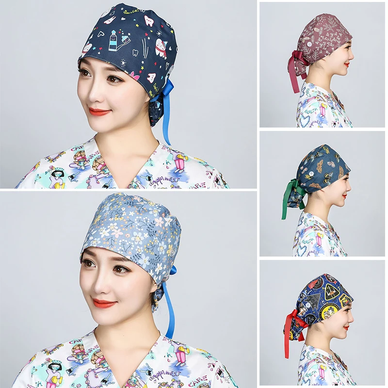 Printed Surgical Cap Scrub Cot - Hair Care Hospital ulasan dan harga